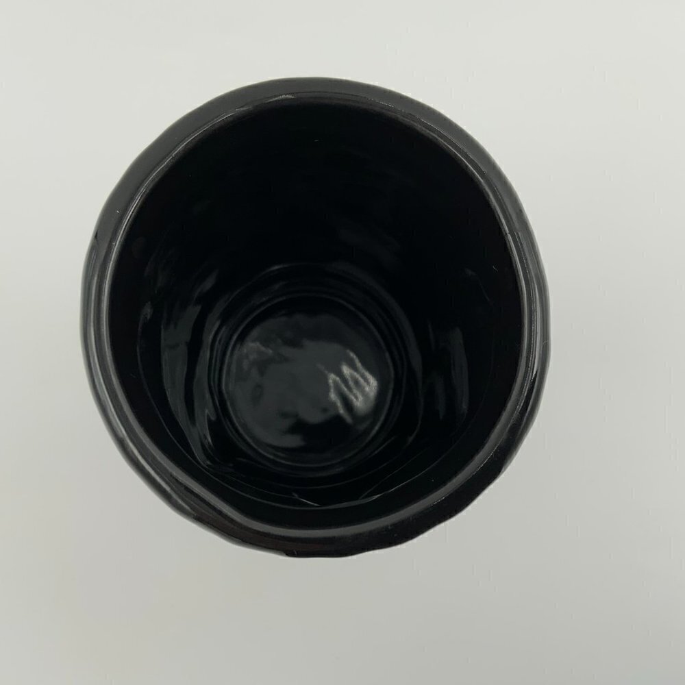 Black Glazed Open Mouth Tiki Tropical Island Tumbler Daiquiri Time Out Made USA - Picture 2 of 7